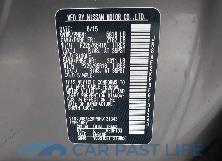 JN8AE2KP8F9131343# 9