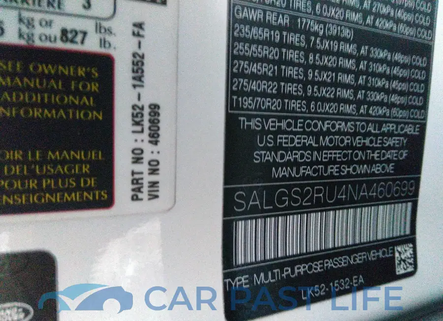 SALGS2RU4NA460699# 9