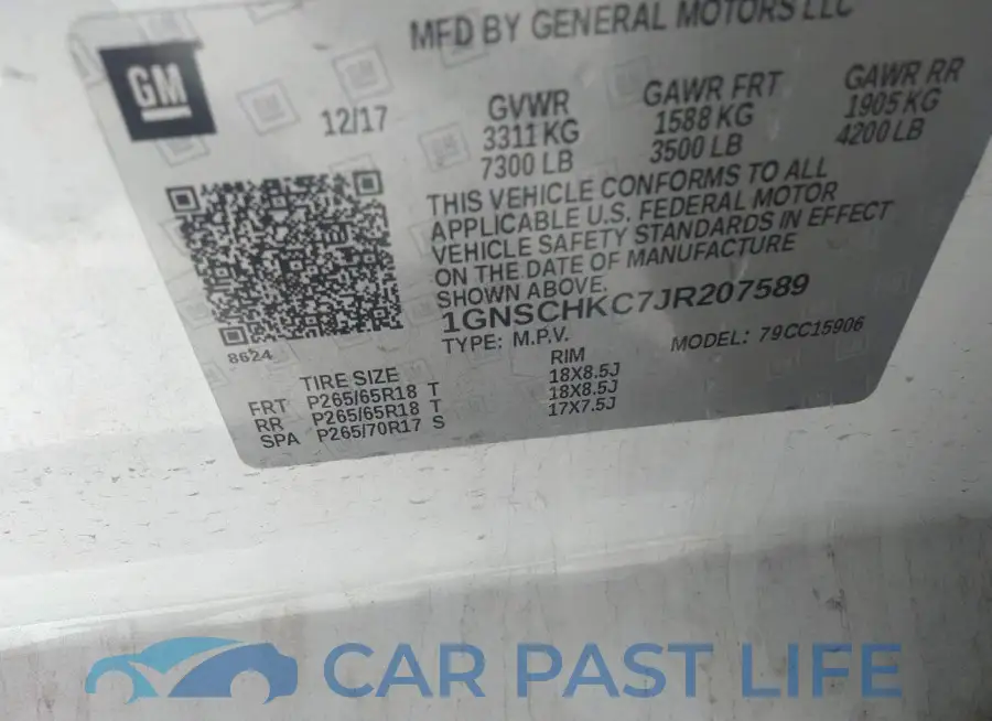 1GNSCHKC7JR207589# 9