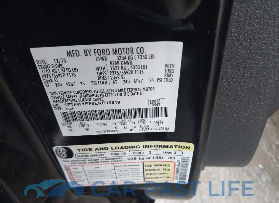 1FTFW1EF6EKD13819# 9