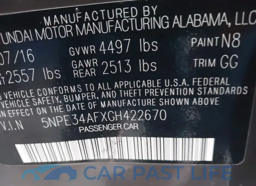 5NPE34AFXGH422670# 9