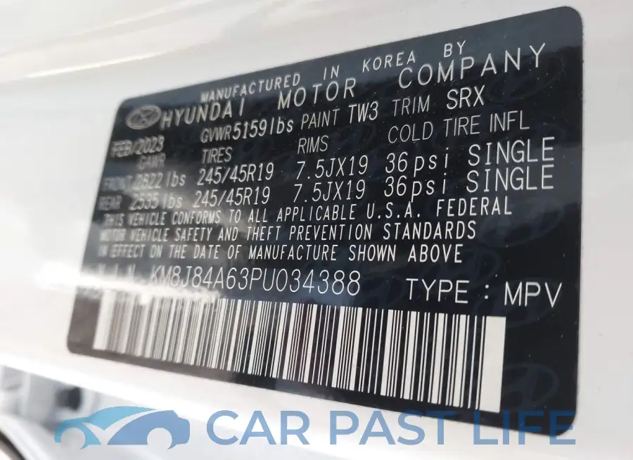 KM8J84A63PU034388# 9