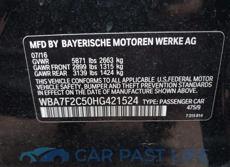 WBA7F2C50HG421524# 9