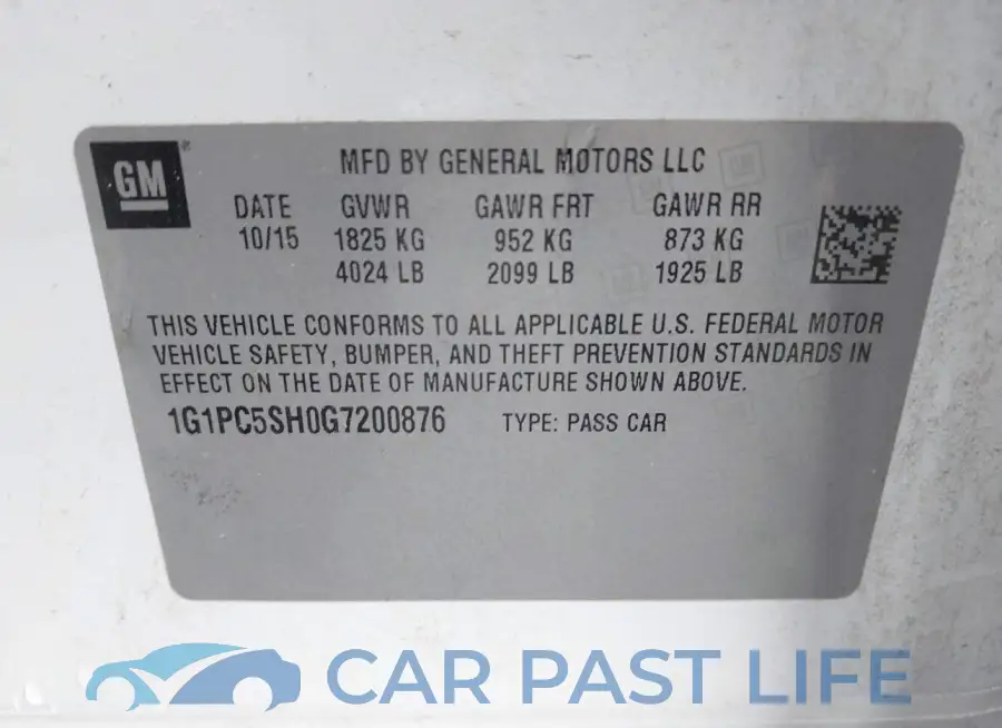 1G1PC5SH0G7200876# 9