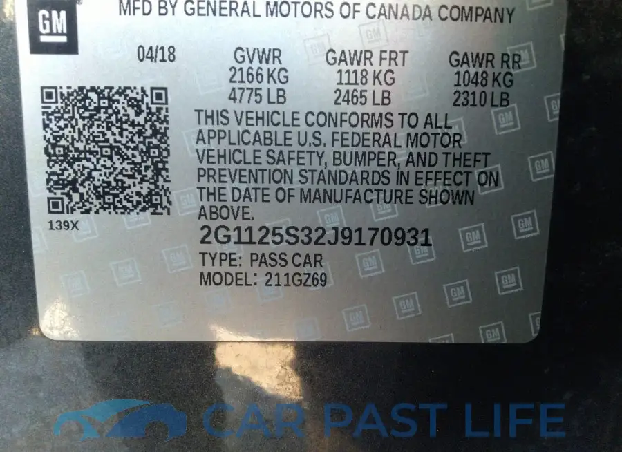 2G1125S32J9170931# 9