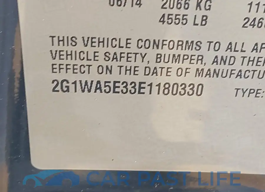 2G1WA5E33E1180330# 9