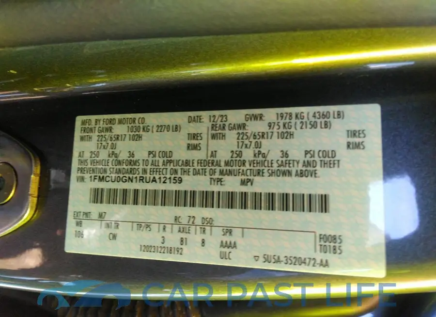 1FMCU0GN1RUA12159# 9