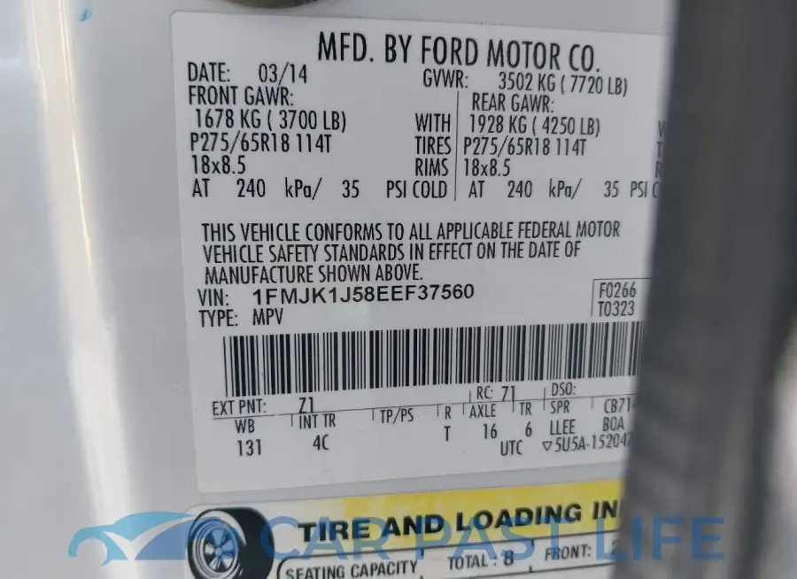 1FMJK1J58EEF37560# 9