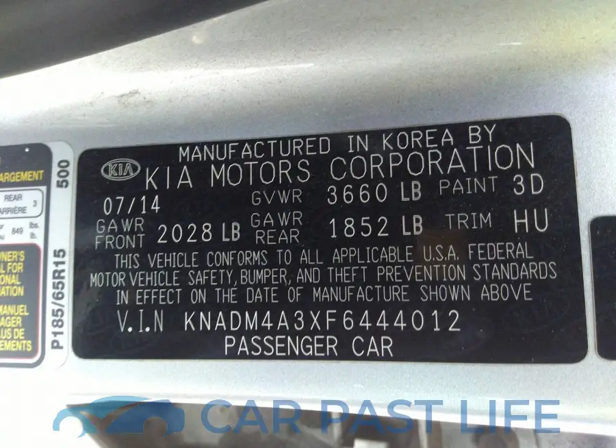 KNADM4A3XF6444012# 9