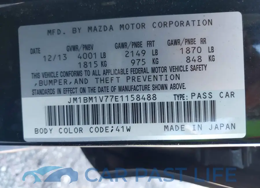 JM1BM1V77E1158488# 9