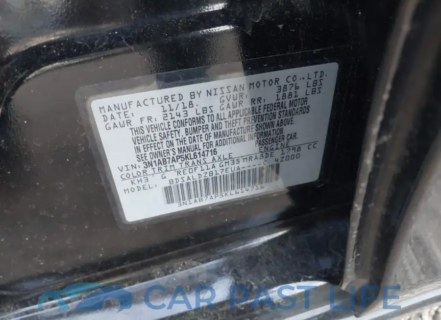 3N1AB7AP5KL614716# 9