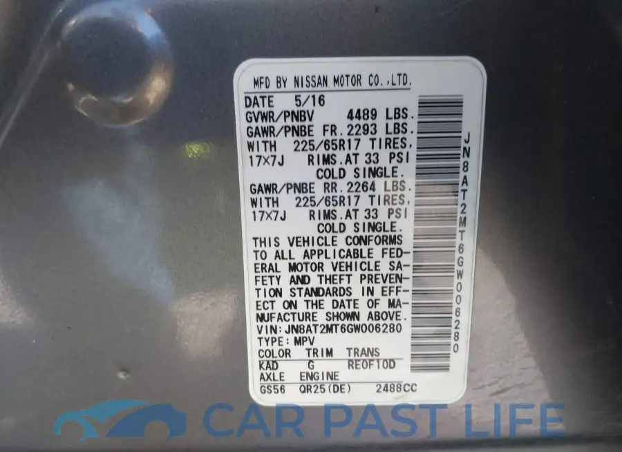 JN8AT2MT6GW006280# 9