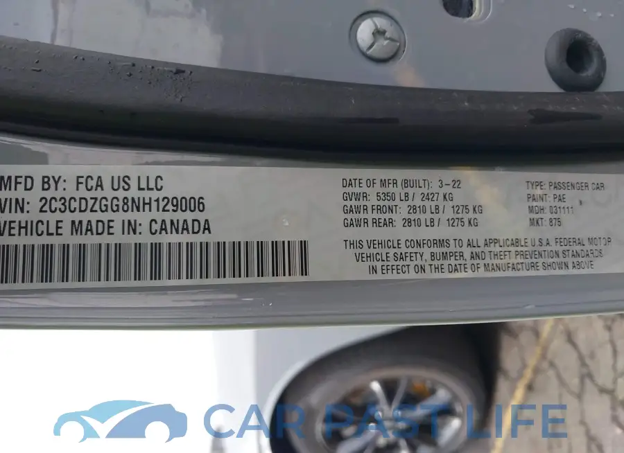 2C3CDZGG8NH129006# 9