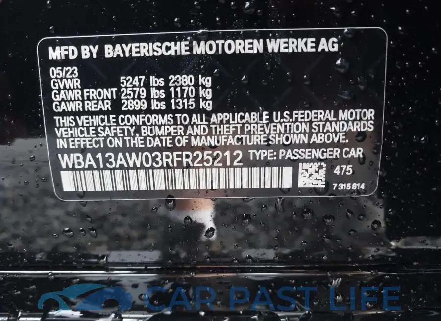 WBA13AW03RFR25212# 9