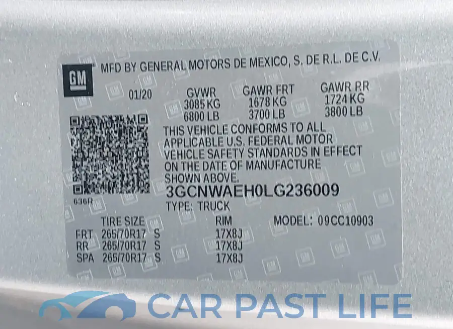 3GCNWAEH0LG236009# 9
