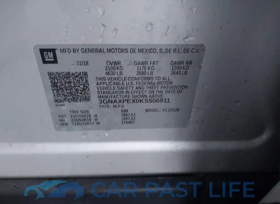 3GNAXPEX0KS556911# 9
