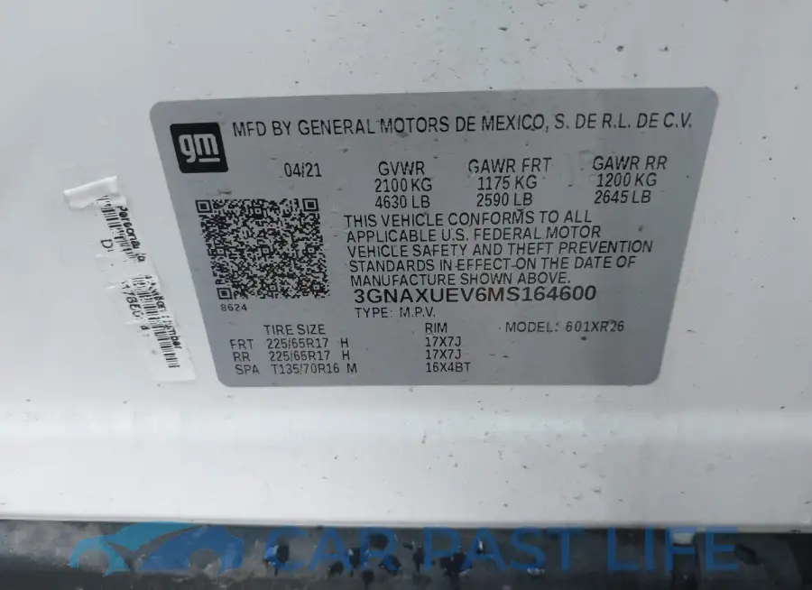 3GNAXUEV6MS164600# 9