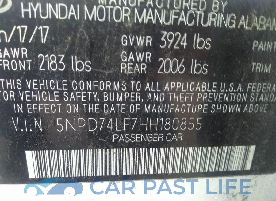 5NPD74LF7HH180855# 9