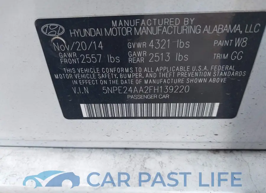 5NPE24AA2FH139220# 9