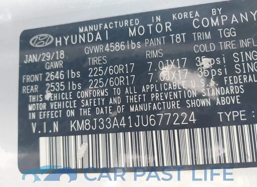KM8J33A41JU677224# 9