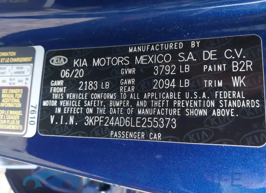 3KPF24AD6LE255373# 9