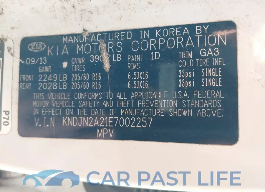 KNDJN2A21E7002257# 9