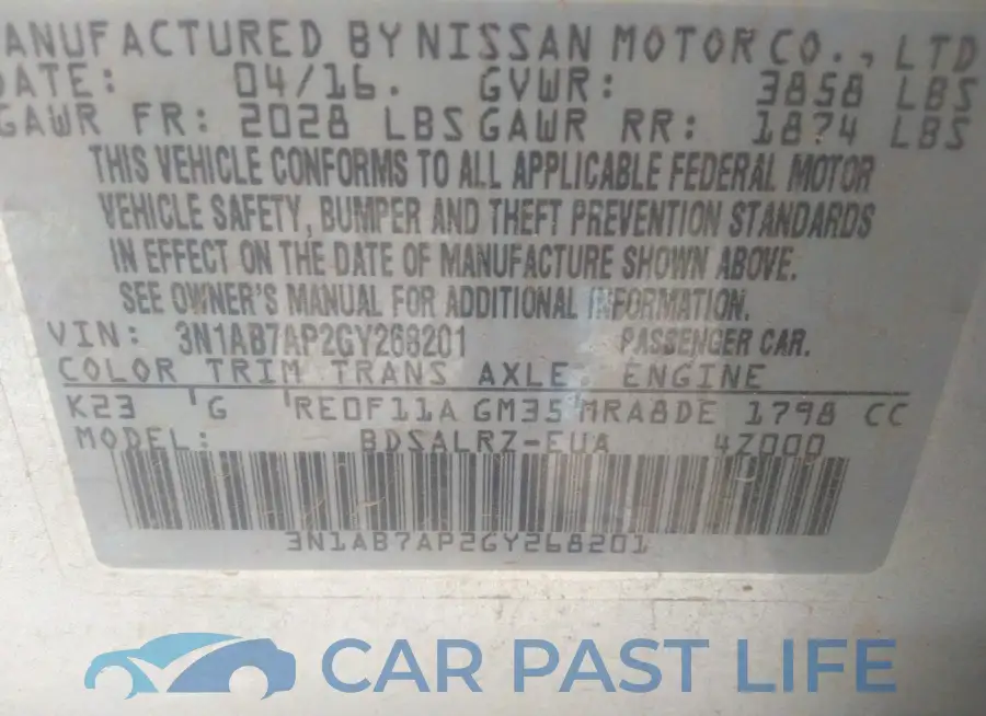 3N1AB7AP2GY268201# 9