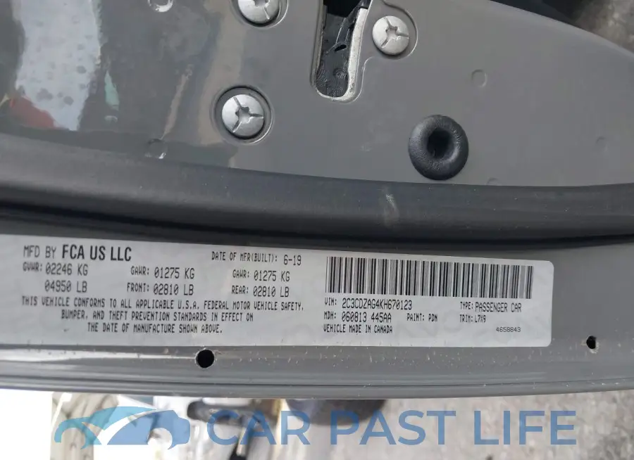 2C3CDZAG4KH670123# 9