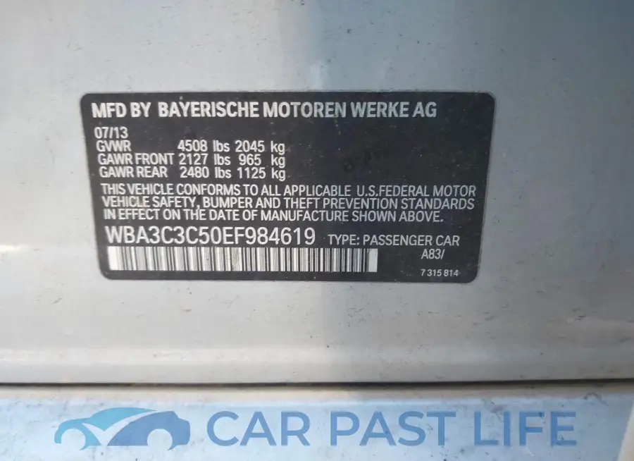 WBA3C3C50EF984619# 9