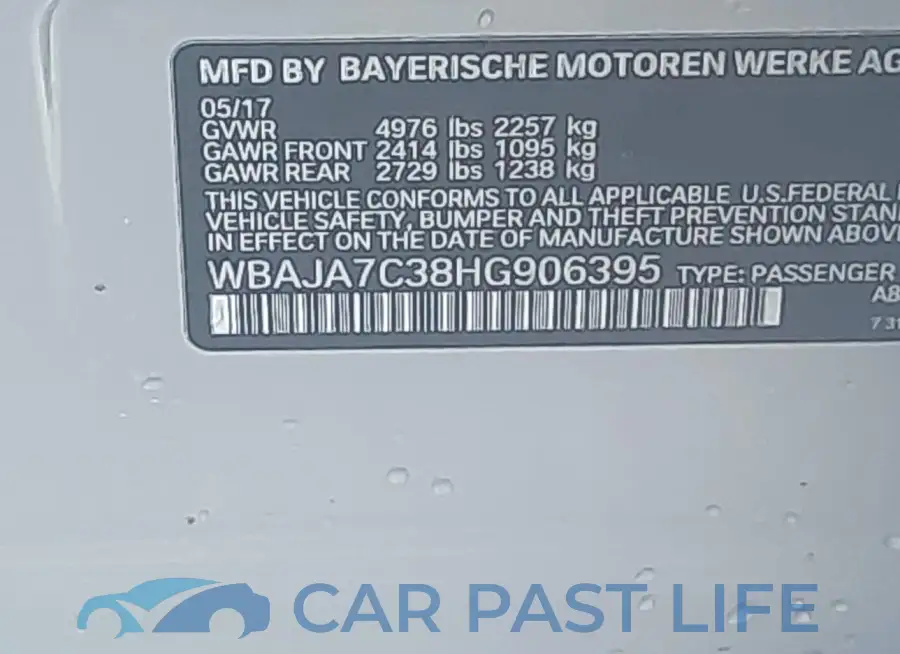 WBAJA7C38HG906395# 9