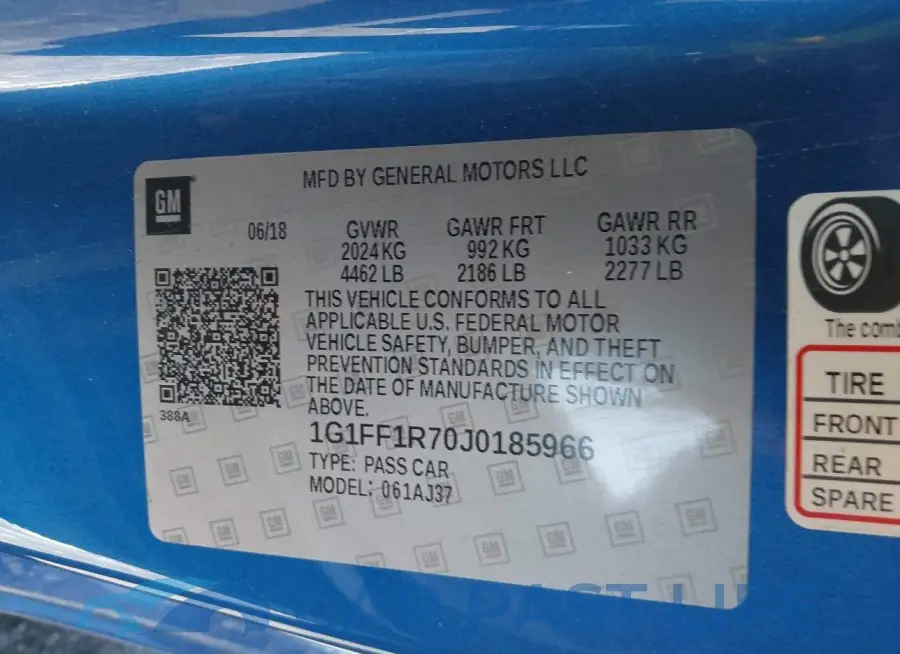 1G1FF1R70J0185966# 9