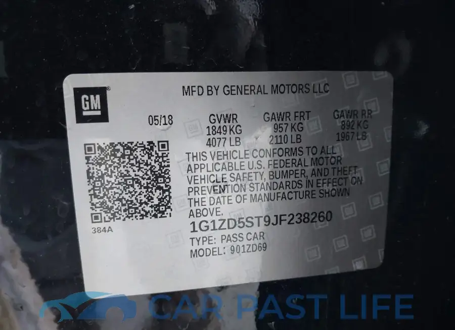 1G1ZD5ST9JF238260# 9