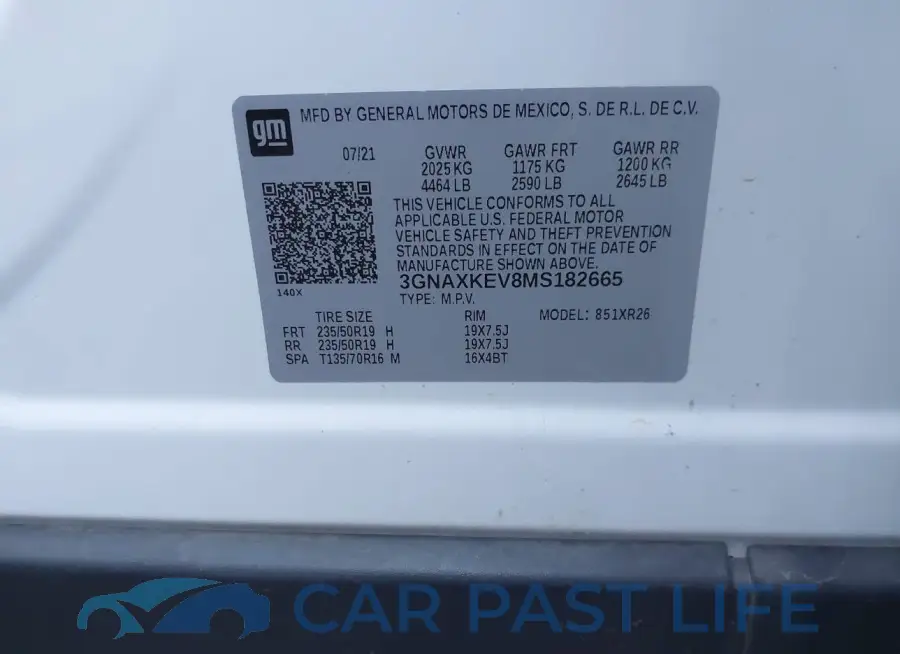 3GNAXKEV8MS182665# 9
