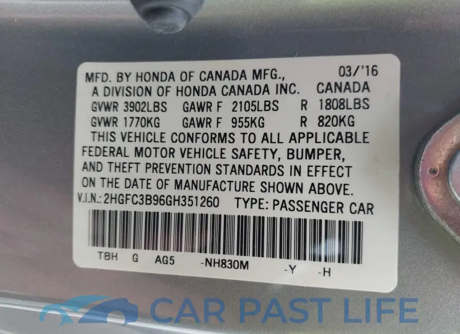 2HGFC3B96GH351260# 9