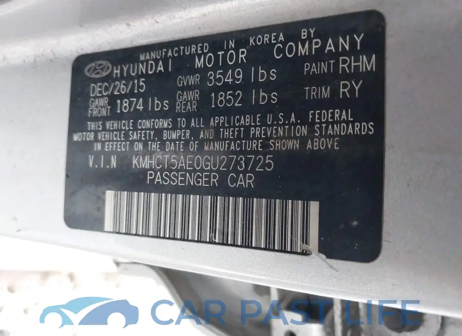 KMHCT5AE0GU273725# 9