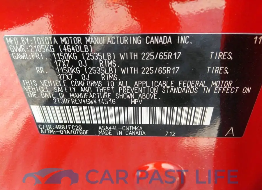 2T3RFREV4GW414516# 9