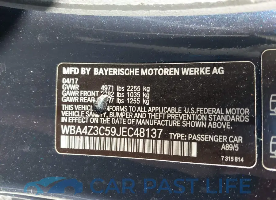 WBA4Z3C59JEC48137# 9