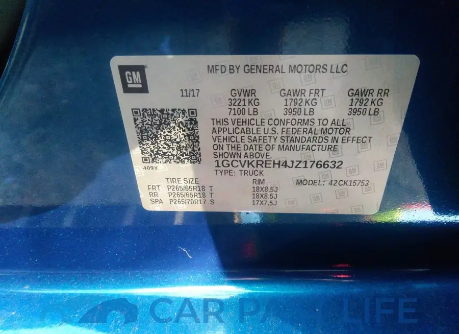 1GCVKREH4JZ176632# 9