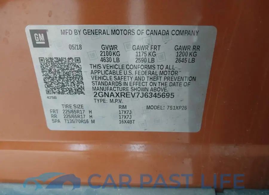2GNAXREV7J6345695# 9