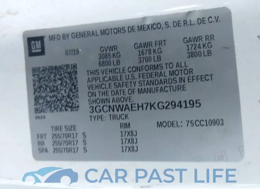 3GCNWAEH7KG294195# 9