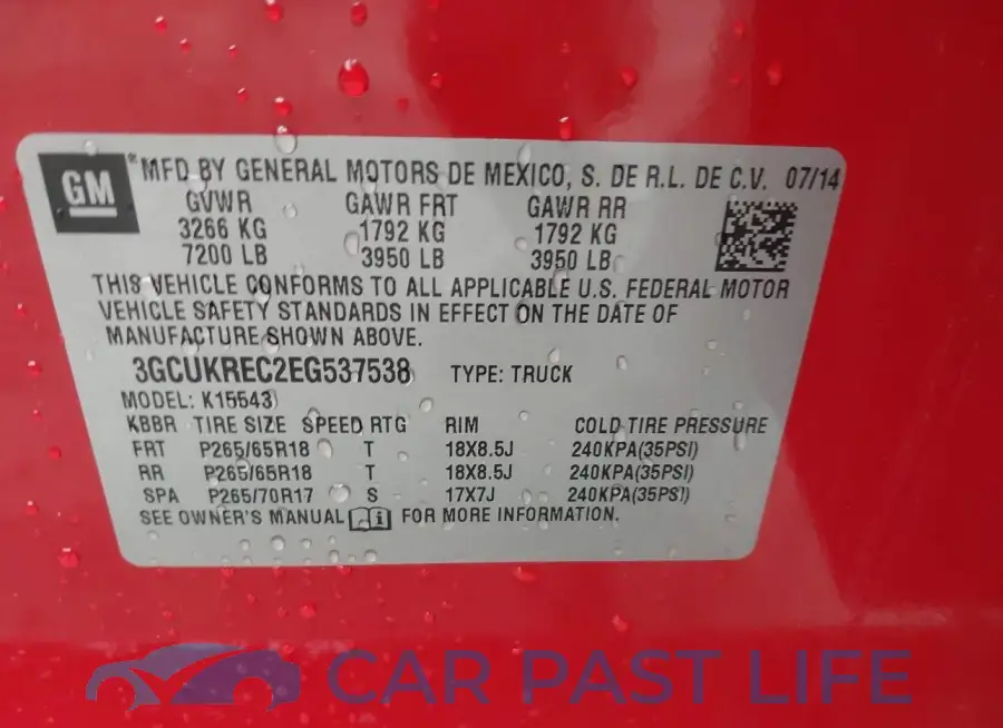 3GCUKREC2EG537538# 9