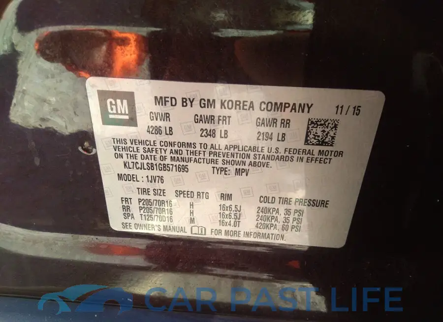 KL7CJLSB1GB571695# 9