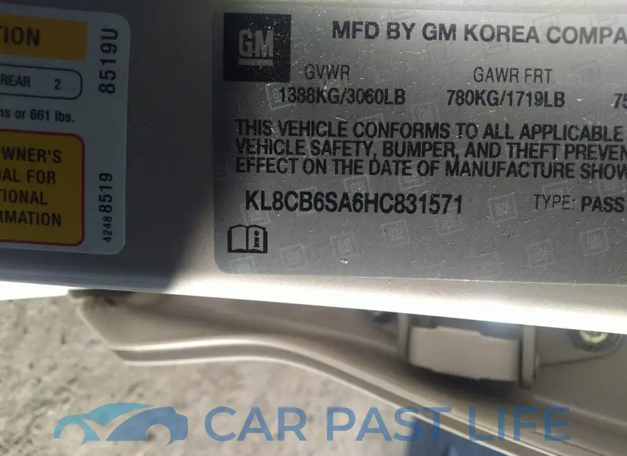 KL8CB6SA6HC831571# 9