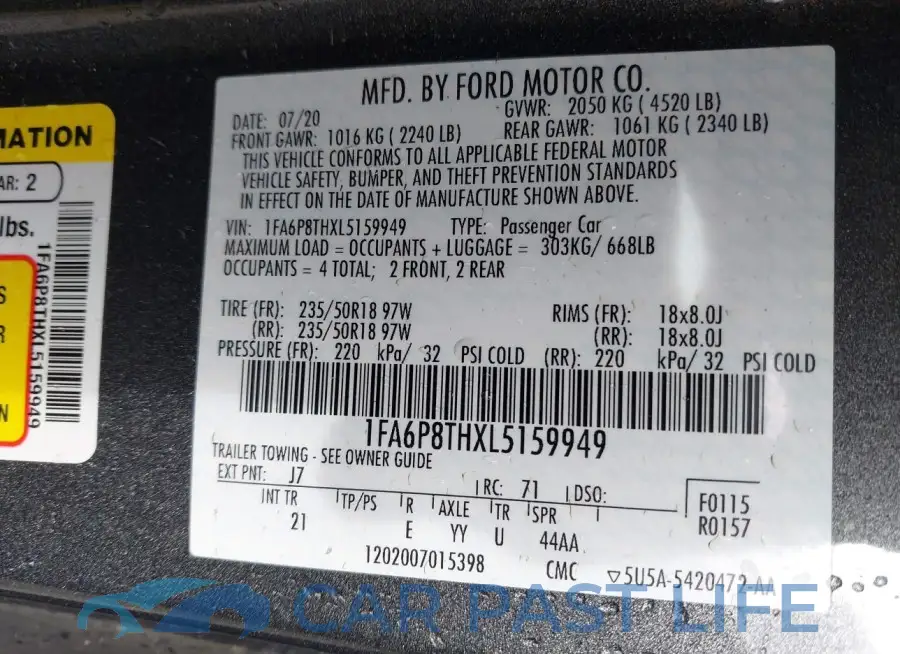 1FA6P8THXL5159949# 9