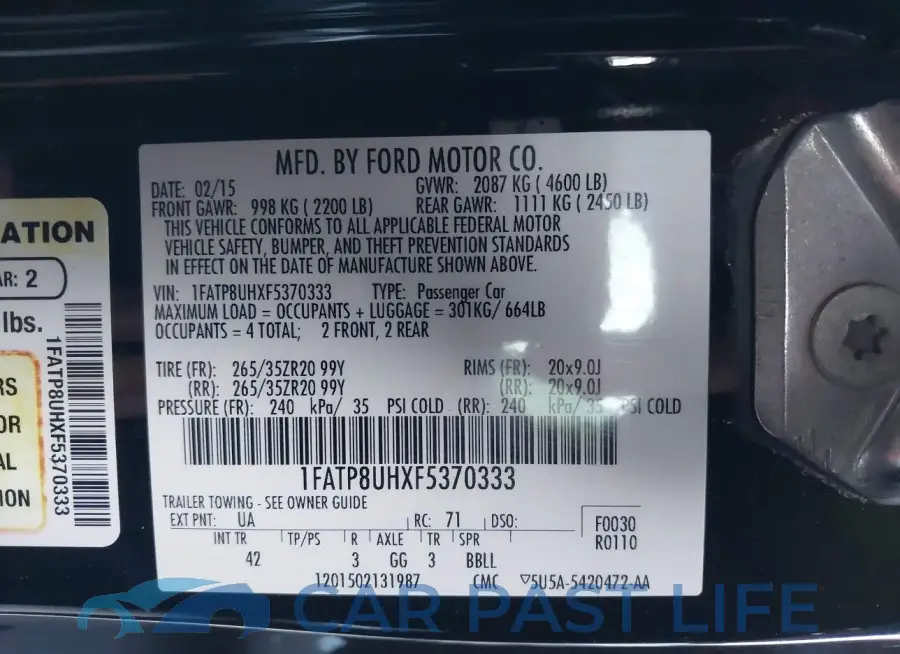 1FATP8UHXF5370333# 9