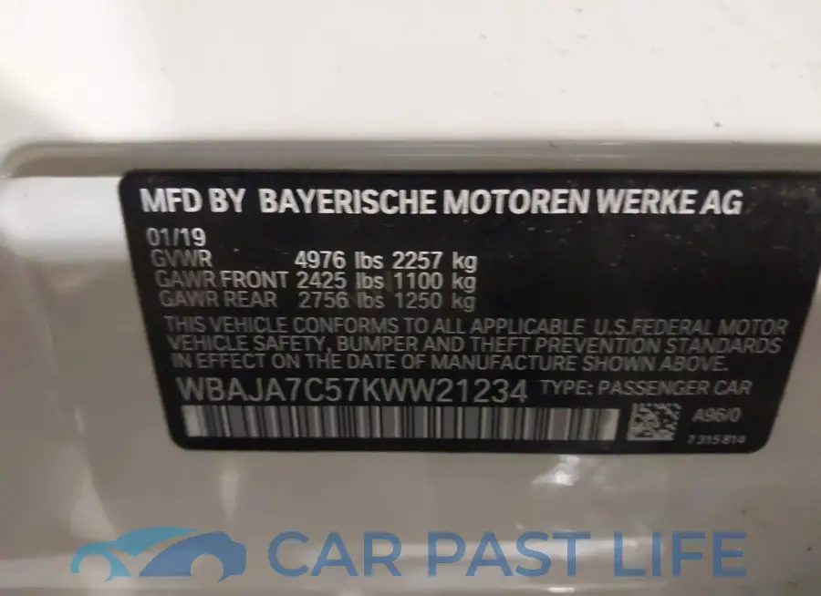 WBAJA7C57KWW21234# 9