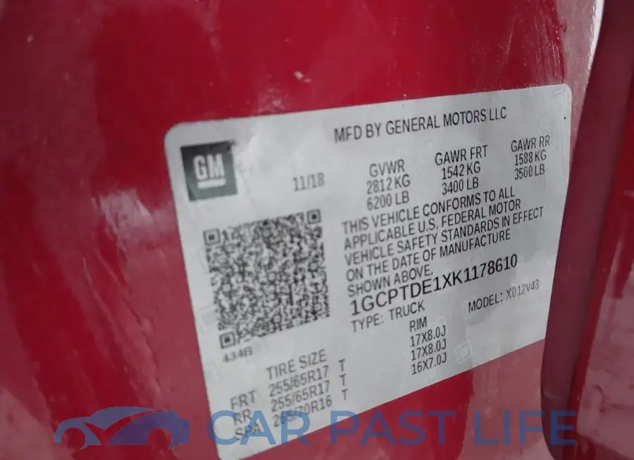 1GCPTDE1XK1178610# 9