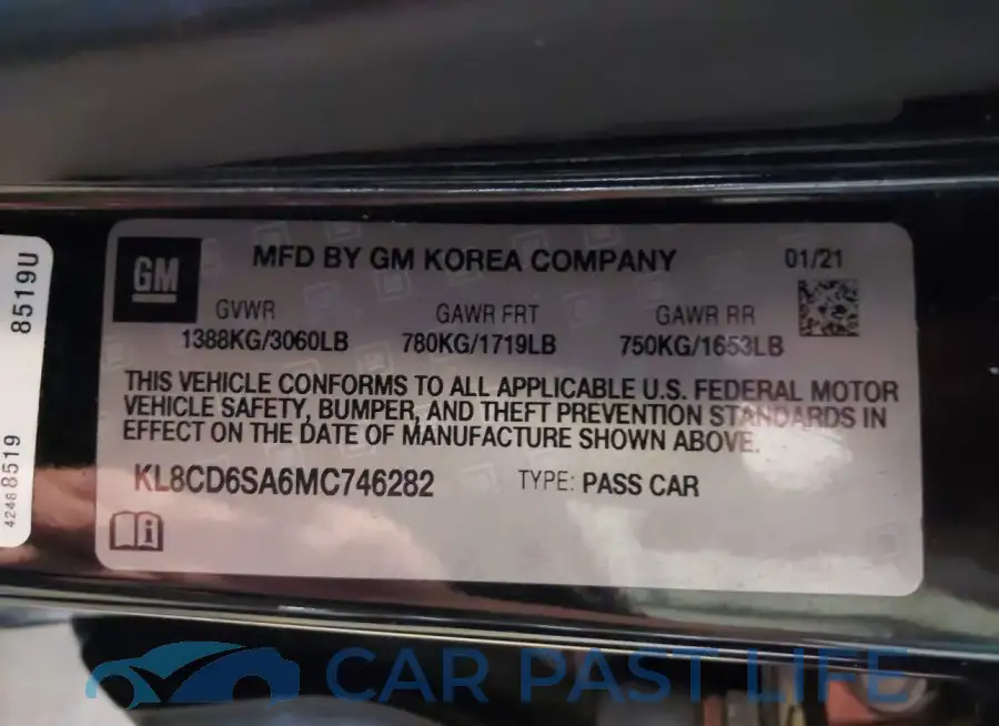 KL8CD6SA6MC746282# 9