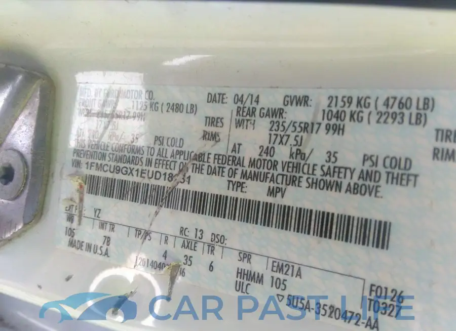 1FMCU9GX1EUD18231# 9