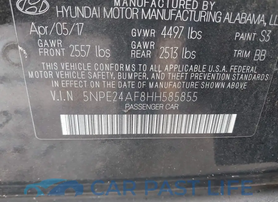 5NPE24AF8HH585855# 9